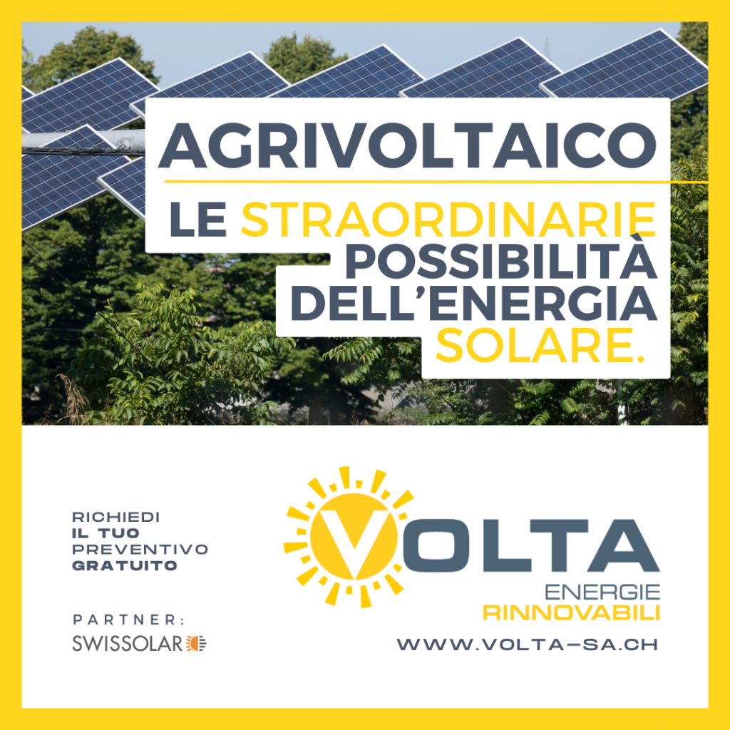 Agrivoltaico in Ticino con Volta sa