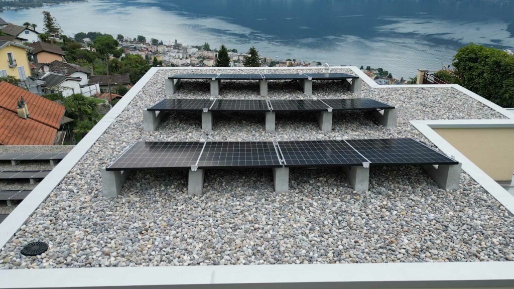 impianto fotovoltaico per un edificio a Orselina ticino svizzera